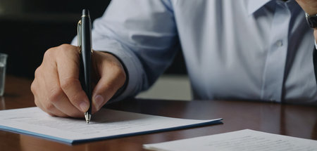 Business man sign a contract investment professional document agreement. meeting room.の素材