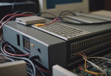 pile of old unused computers and vintage CRT monitorsの素材