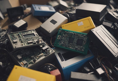 pile of old unused computers and vintage CRT monitorsの素材