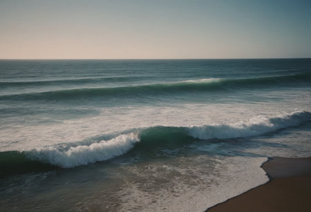 Big breaking Ocean wave on a sandy beach on the north shore of Oahu Hawaiiの素材