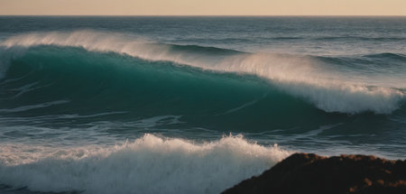 Big breaking Ocean wave on a sandy beach on the north shore of Oahu Hawaiiの素材