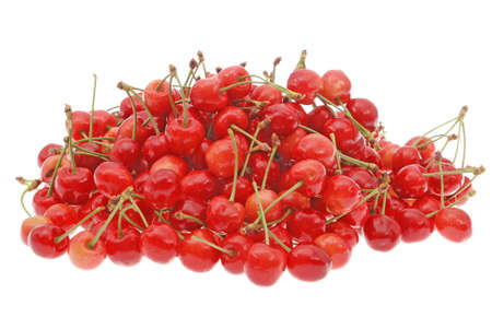 Image of cherries on a white backgroundの写真素材