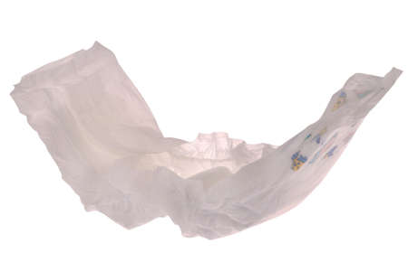 Baby diaper on white. Clipping path included.の写真素材