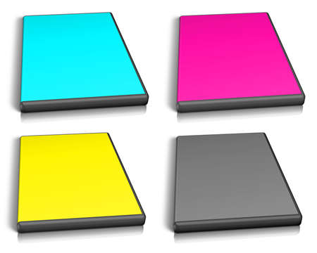CMYK DVD Case on whiteの写真素材