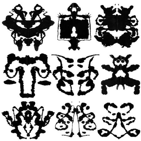 Nine ink blot for psychiatric evaluations.の写真素材