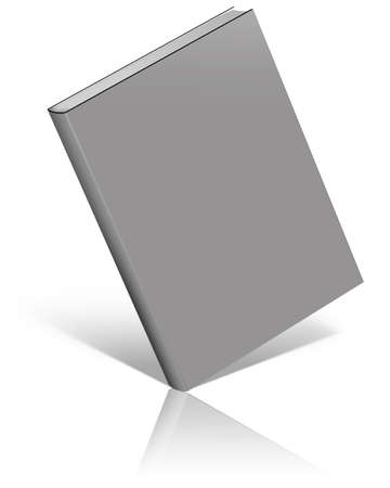 Grey empty book template on white background.の写真素材