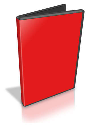 Open Red DVD Case on whiteの写真素材