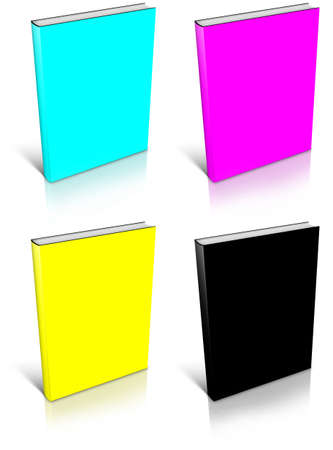 CMYK empty book template on white background.の写真素材