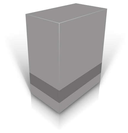 Grey blank box isolated on white background ready to be personalized by you. の写真素材