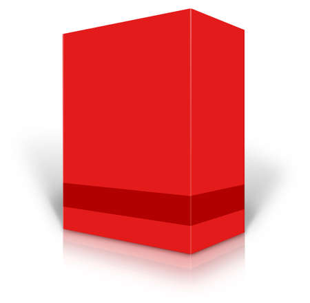 Red blank box isolated on white background ready to be personalized by you. の写真素材