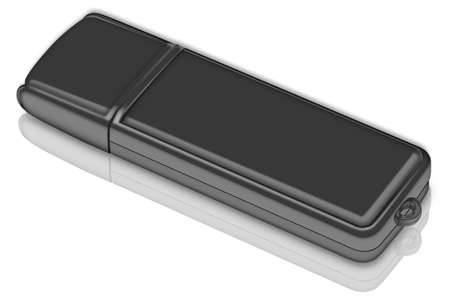 USB flash drive on white backgroundの写真素材