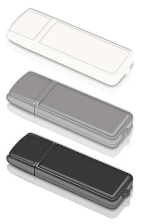 USB flash drive on white backgroundの写真素材