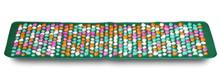 Massage exercise mat isolated on white. Clipping path included.の写真素材