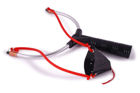 Slingshot on white. Closeup with clipping pathの写真素材