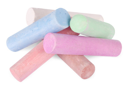 Ð¡olored chalk art isolated on white background. Clipping path included.