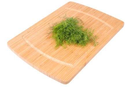 Kitchen board whith salad on white background. Clipping path included.の写真素材