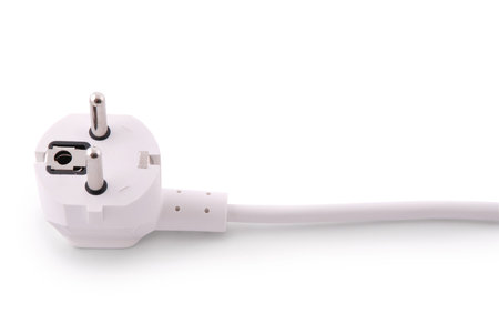 White 220 volt power connector on white