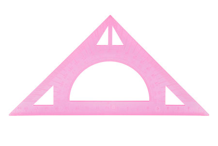 Metric plastic triangle isolated on white background 