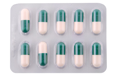 Capsules with a medicine in packing, tablets. Clipping path included.