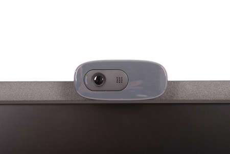 Web camera isolated on white background with soft shadow. Close-upの写真素材