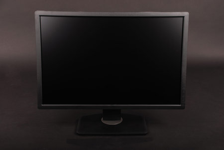 Black PC monitor black background with soft shadow (Clipping path)