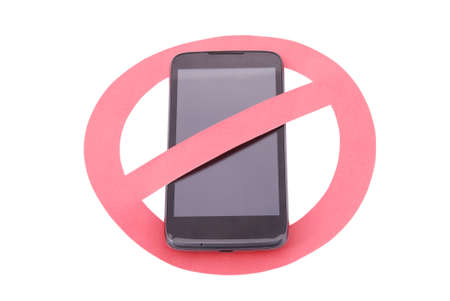 The ban on the use of the telephone isolated with pathの写真素材