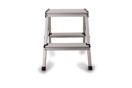 Small metal ladder isolated on white background.の写真素材