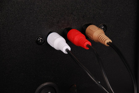 Wires for transmission of information in musical instruments with black background