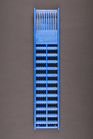 One blue hair extender stops isolated on black background
