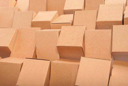Cardboard boxes backgroundの写真素材