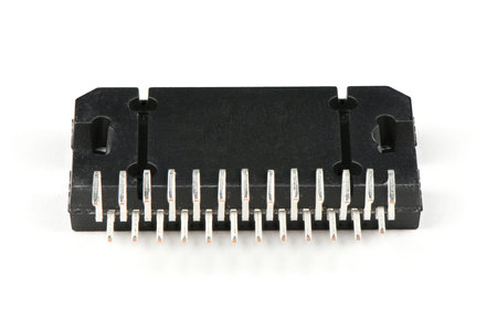 New microchip low frequency amplifier ULF isolated on a white background. High resolution photo....