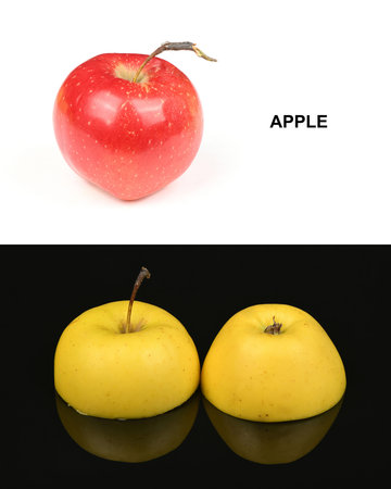 Creative layout made of yellow apple. Food concept. High resolution photo. Full depth of field.