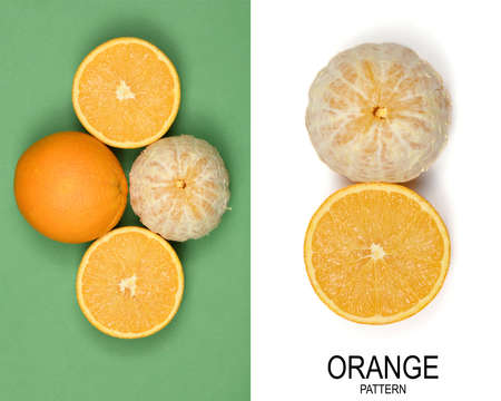 Creative layout made of orange. High resolution photo. Full depth of field.の写真素材