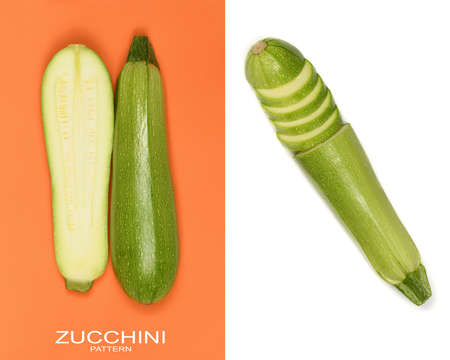 Creative layout made of zucchini. High resolution photo. Full depth of field.の写真素材