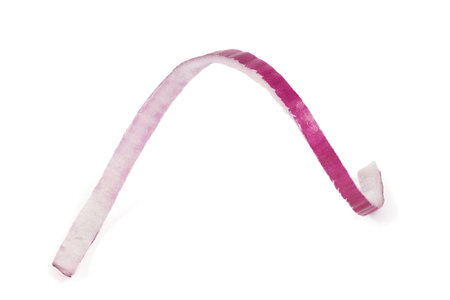 Red onion sliced into rings isolated on white background. High resolution photo. Full depth of...