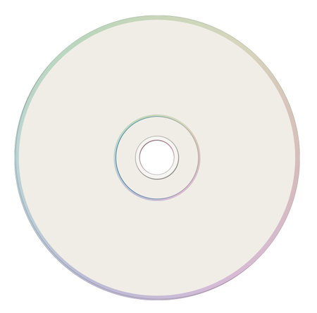 CD or DVD blank template white for presentation layouts and design. 3D rendering. Digitally Generated Image. isolated on white background.の写真素材