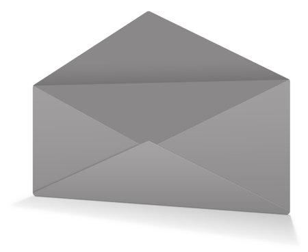 Gray Postal blank envelope template for presentation layouts and design. 3D rendering. Digitally Generated Image. isolated on white background.の写真素材