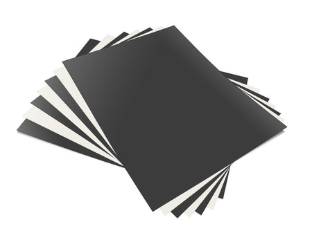 Three Reports blank template white, gray and black for presentation layouts and design. 3D...