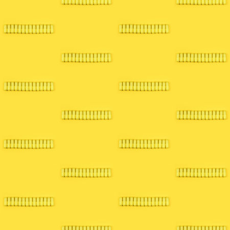 Seamless pattern. Pharmaceutical pills, medicine for people's health to heal diseases. Yellow...