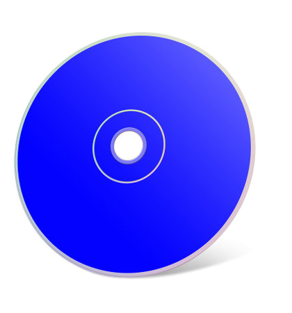 CD or DVD blank template blue for presentation layouts and design. 3D rendering. Digitally Generated Image. isolated on white background.の写真素材