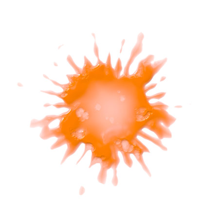 Melt circle paint drip, splash with drops, liquid shape graffiti blob, stain isolated on background. Template for prints, textiles, wrapping, wallpaper, website etc.の写真素材