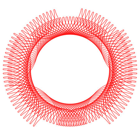 Simple red lines frame with double stroke. Monogram blank for text design. Ink pattern for greeting cards, documents or wedding invitations.の写真素材