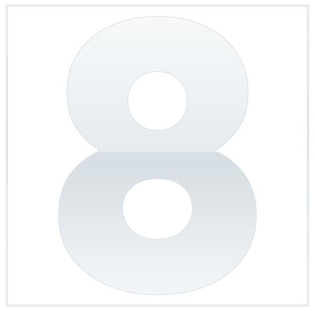 The number 8,  made eight and grey, half-and-half. Same colors turn upside down and used in frame....
