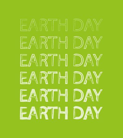 Earth day text in thickening down. Vector illustrationのイラスト素材