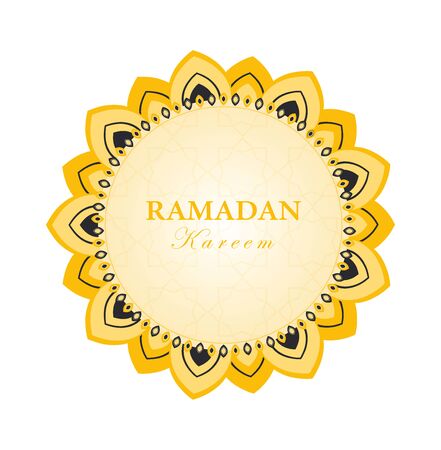 Ramadan greeting card template. Muslim, arbic, islamic ornament - seamless pattern, indian mandala line ornament. Vector illustration.のイラスト素材