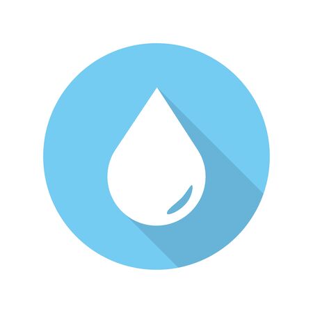 Water drop, long shadow stlyle. Vector illustrationのイラスト素材