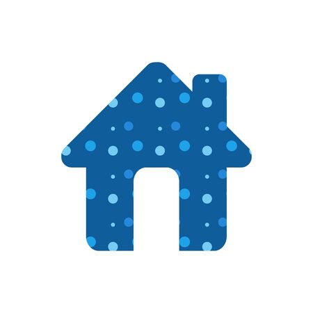 Home icon, with small round speckle finish pattern in different colors. Isolated Vector illustrationのイラスト素材