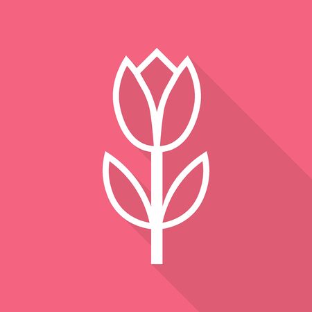 Tulip with long shadow. Vector illustrationのイラスト素材
