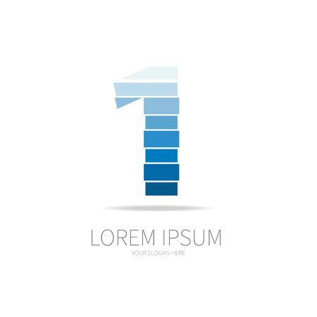 Number 1 logo, modern emblem, desing element template. Isolated Vectorのイラスト素材