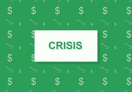 Financial money, economic crisis. Down arrow stocks graph icon. The dollar crisis. Vector illustrationのイラスト素材